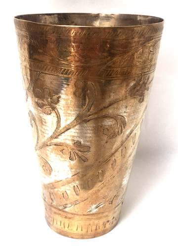 Alte messing becher vase - becher,